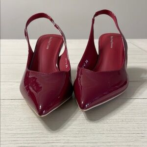 Elegant Burgundy Slingback Heels